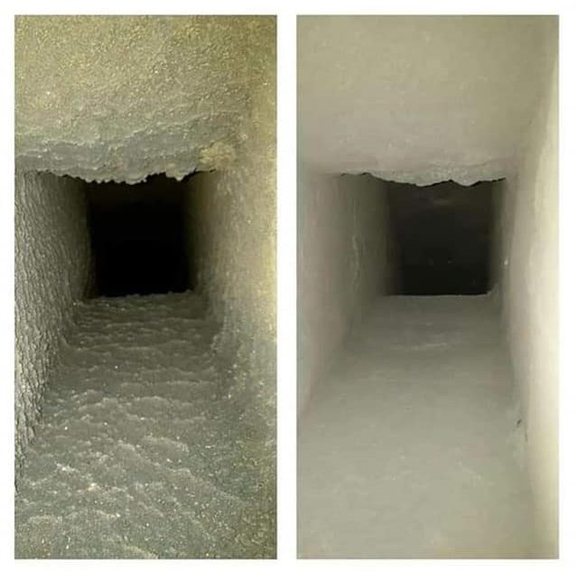 Chimney sweep Before and After